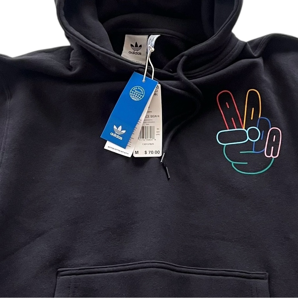 Adidas OG Peace Sign Pullover Hoodie Sweatshirt - Picture 9 of 11